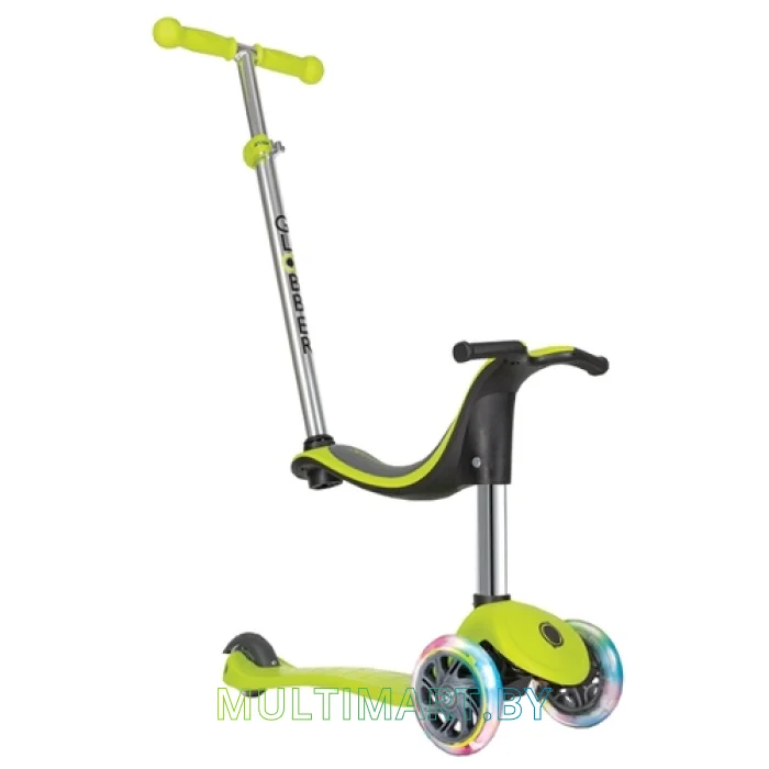 Самокат Globber Evo 4 в 1 Lights (салатовый)